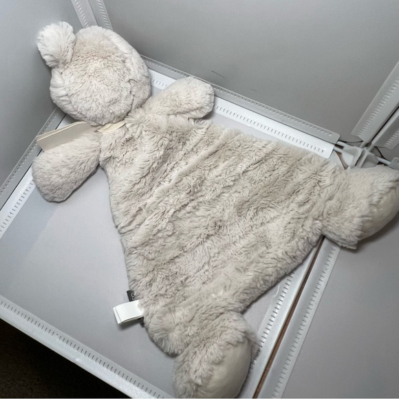 Demdaco Gray Bear Orange November Heart Plush Baby Toy Rattle Birth Month - Picture 5 of 6